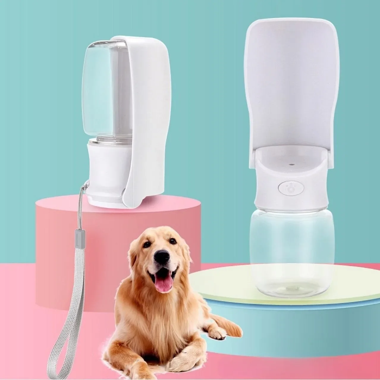 

Folding Dog Water Dispenser Travel Cup Leak Proof Pet Bottle Dog or Outdoor Walks