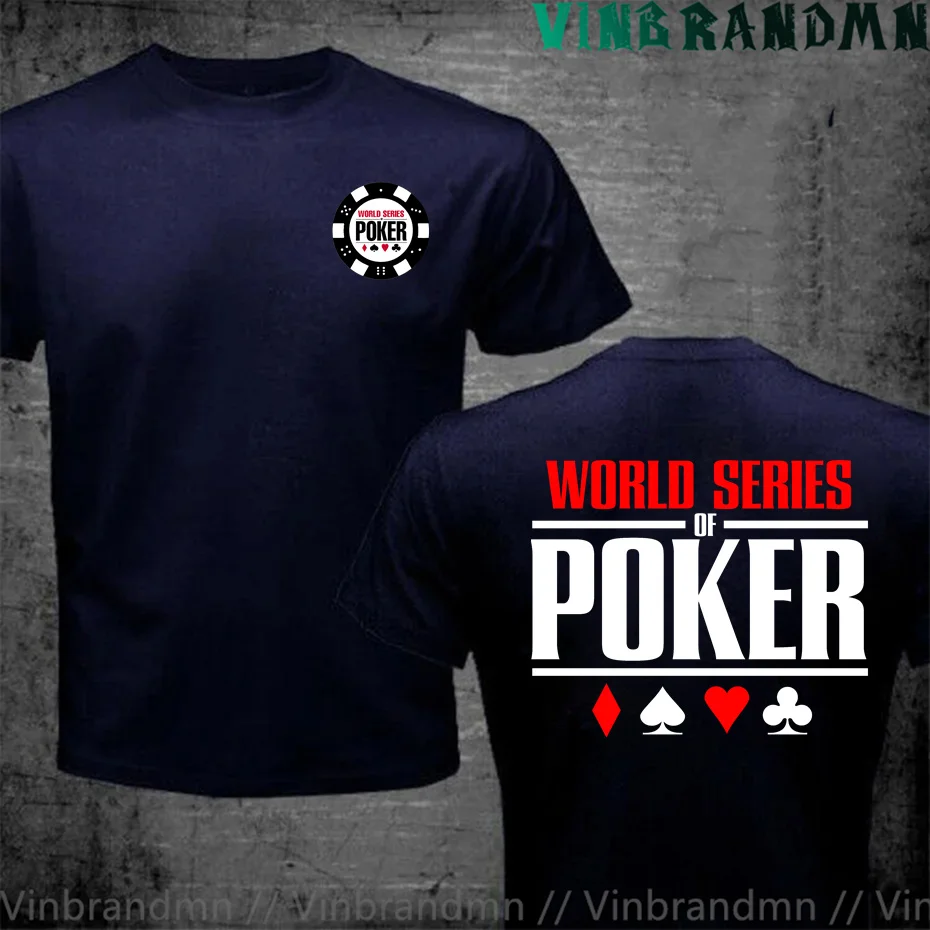 Funny Trendy WSOP World Series of Poker T Shirts Casino Chips Tops Tees Las Vegas Coker Chips T Shirt Summer Cotton Tops For Men