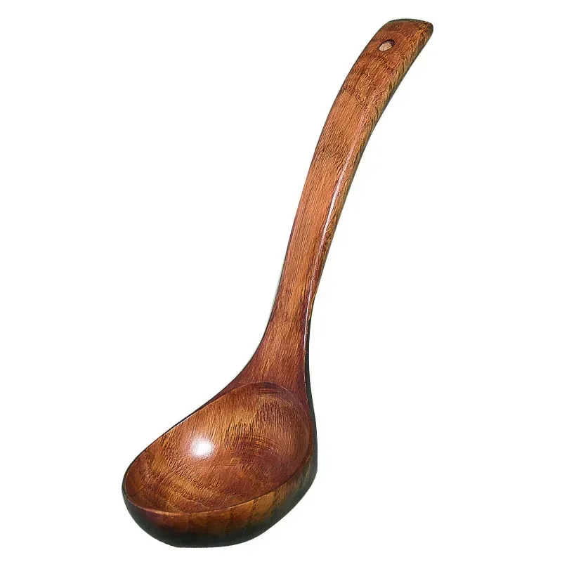 Kitchen Long Handle Wooden Round Spoon For Soup Cooking Mixing Stirr Dessert Rice Soup Spoon Kitchen Cooking Tools