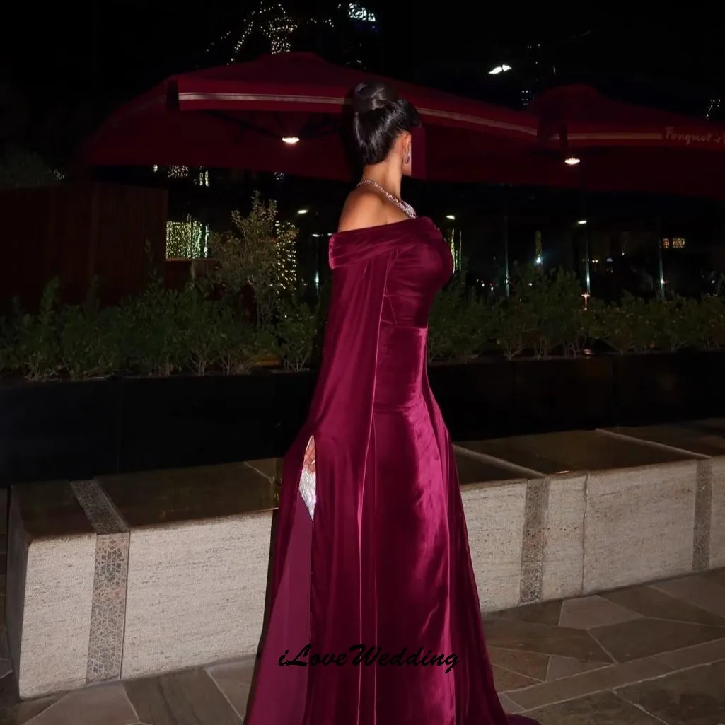 Fuchsia, schulterfrei, Abendkleider 2023, Meerjungfrau, elegantes Damen-Partykleid, langärmelig, formelle Kleider für Damen, bodenlang