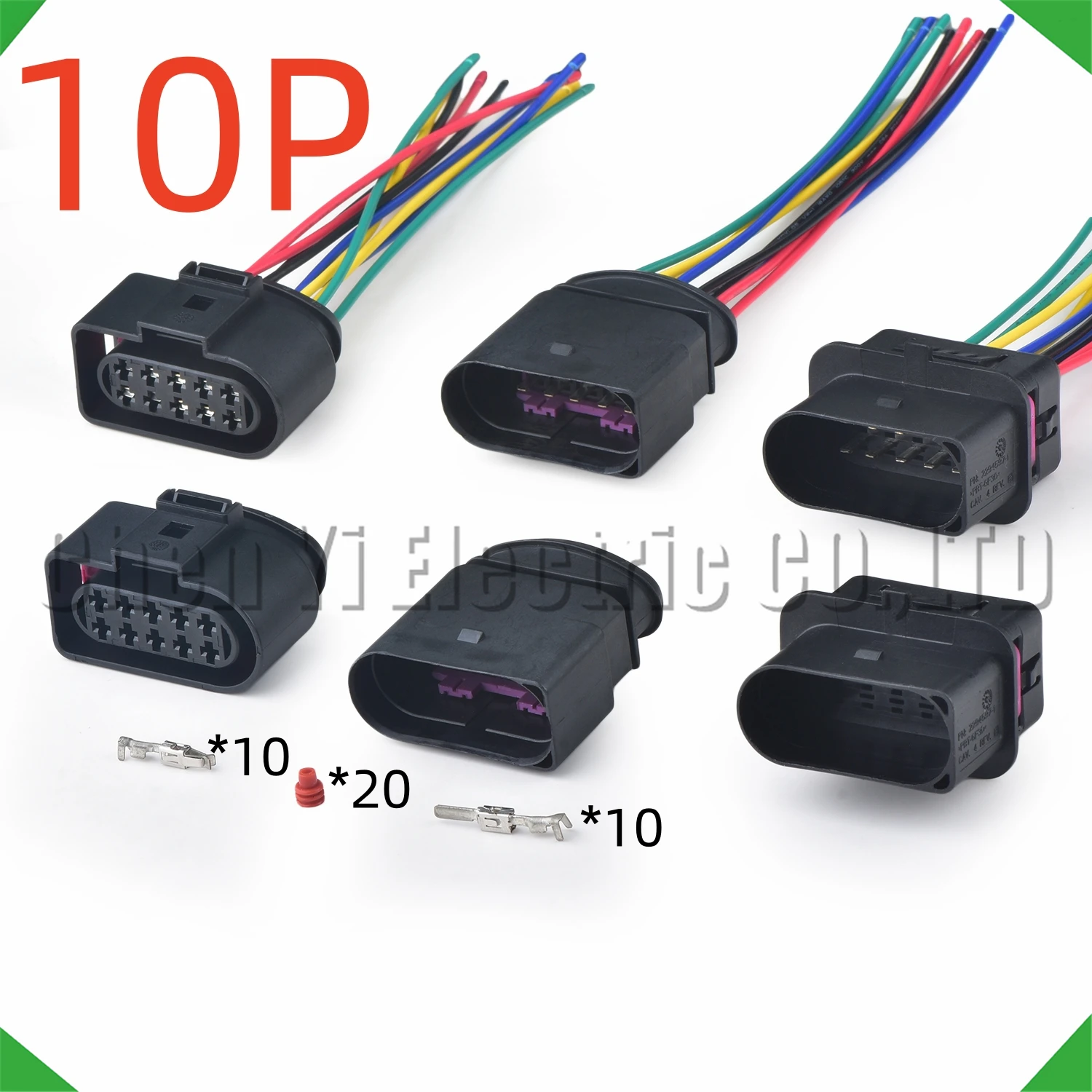 10 Pin Automotive Connectors Halogen headlights Wire harness Plug 1J0973835 1J0973735 2294593-1 For Audi VW Passat Lavida Polo