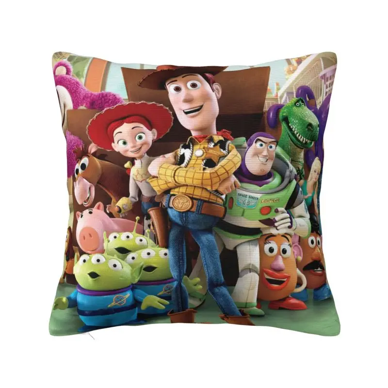 

Cartoon Toy Story Throw Pillow Case 45*45cm Sofa Cushion Cover Square Polyester Pillowcase Double-sided Printing