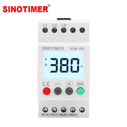 Din Rail Adjust 3 Phase 380V Voltmeter Over Under Voltage Monitor Sequence Protector Overvoltage Meter Protective Devices Relay