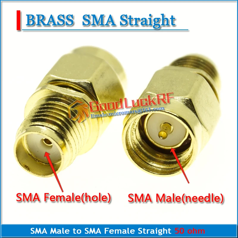 1X Pcs SMA Male to SMA Female Plug Cable Antenna Connector Socket Gold Plated Brass Straight Coaxial RF Adapters