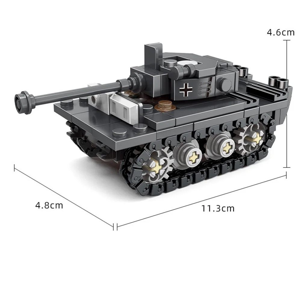 World War 2 WW2 Army Military Soldiers SAWT Soldiers The King Tiger Heavy Tank DIY Model ​Building Blocks Bricks Children'S Toys