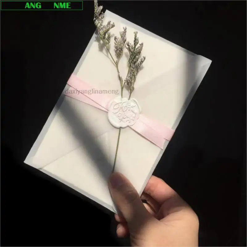 50pcs/lot 12.5*18.5cm Translucent DIY Invitations Envelope Packaging Wax Sulfuric Acid Paper Envelopes Blank MUJI-style