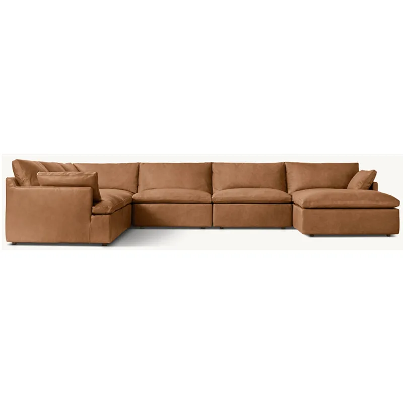 

Modular high-grade leather U-shaped sofa recliner combination furniture