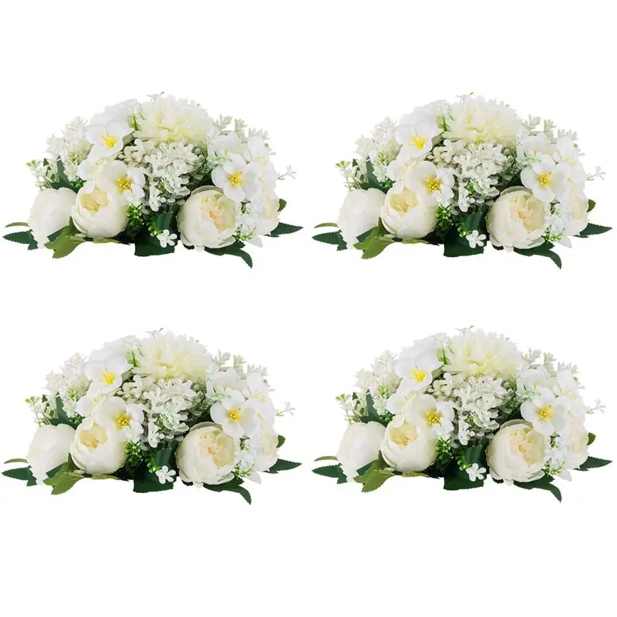 

Цветочные композиции из шаров для столов, 4 шт., белые цветы для центральных украшений, цветочные композиции для свадеб, вечеринок и торжеств