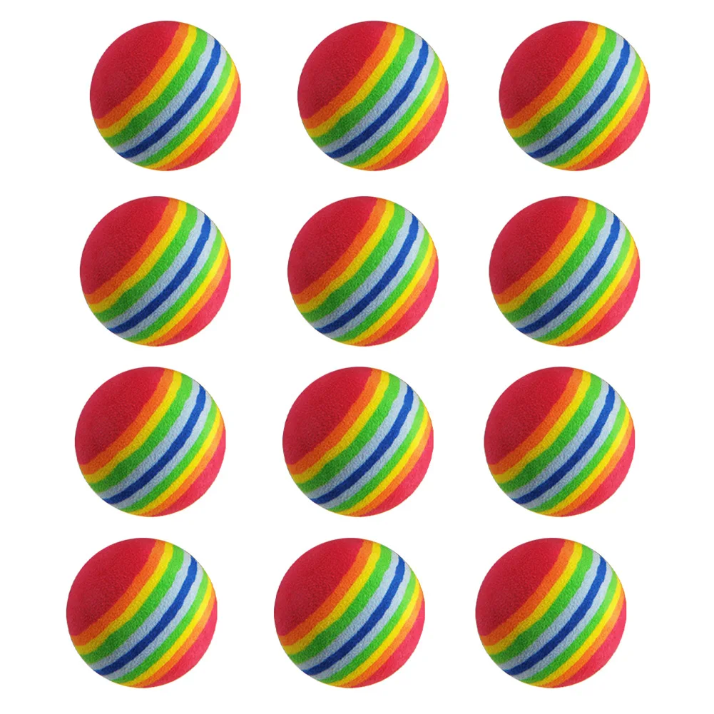 10pcs/Pack Rainbow Ball Golf PU Foam Balls Stripe Sponge Practice Ball Backyard Colored Golf Balls