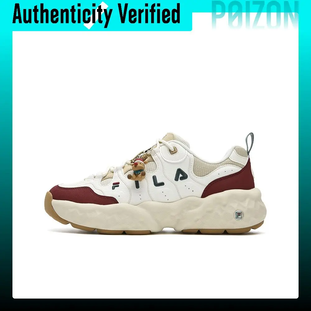 FILA MUFFIN Cushioning Slip Resistant Abrasion Resistant Lightweight Low top Casual Shoes Men's White Red F12M611132FGT