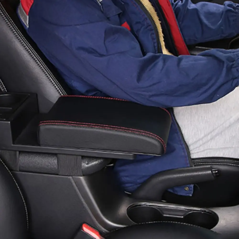 

Cup Holder Armrest Heightening Cushion Large Capacity Scalable Car Armrest Storage Box Phone Slot Easy To Install