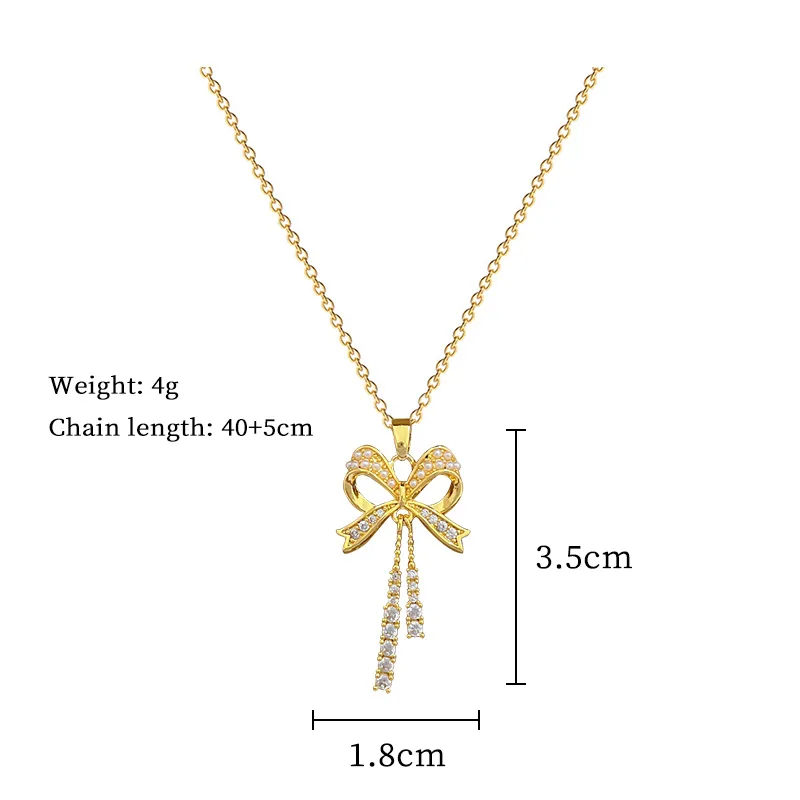 DIEYURO 316L Stainless Steel Butterfly Flower Bowknot Necklace Earrings For Women Girl New Concise Trendy Jewelry Set Gift Party