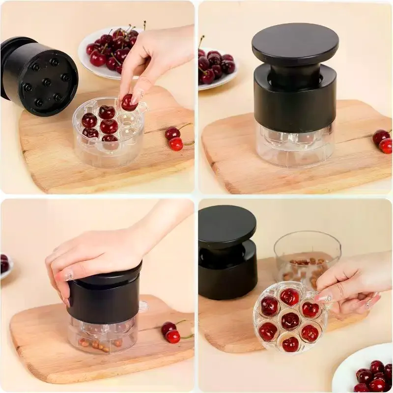 7 Holes Cherry Fruit Kitchen Pitter Remover Olive Corer Remove Pit Tool Vegetable Tools Gadget Home