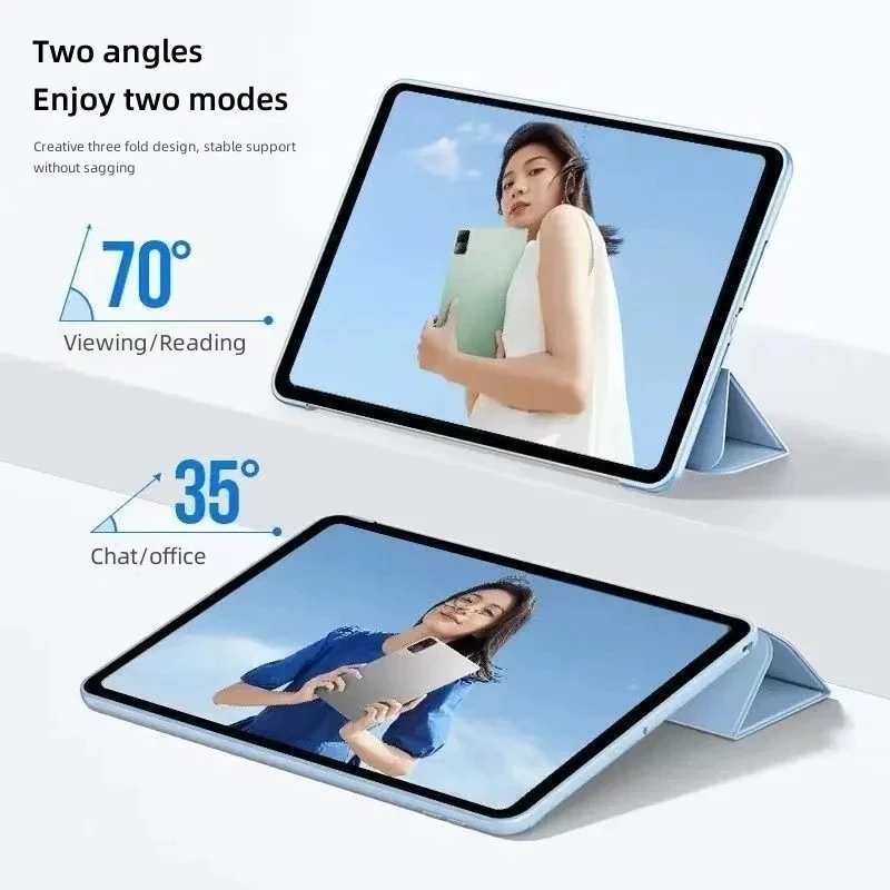 حافظة كمبيوتر لوحي ذكية لهاتف سامسونج جالاكسي تاب S11 2025 S10 Plus 12.4 بوصة S9 S8 S7 S10 Lite جلد ثلاثي الطي سيليكون ظهر ناعم Funda