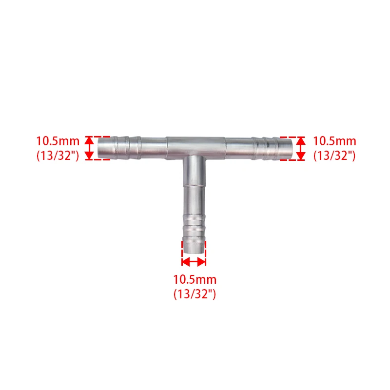 #6 #8 #10 #12 Aluminum 3 Way Fitting Tee A/C Hose Barb Splice Pipe Fittings 3/8 1/2 5/8 3/4