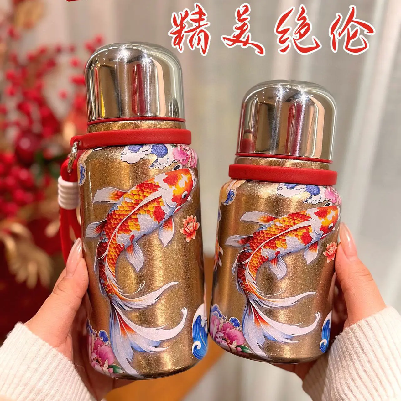 400/600Ml New Guofeng 316 Thickened Home Retro Premium Vacuum Flasks Portable Thermos Cup Car Large Capacity Travel Water Cup