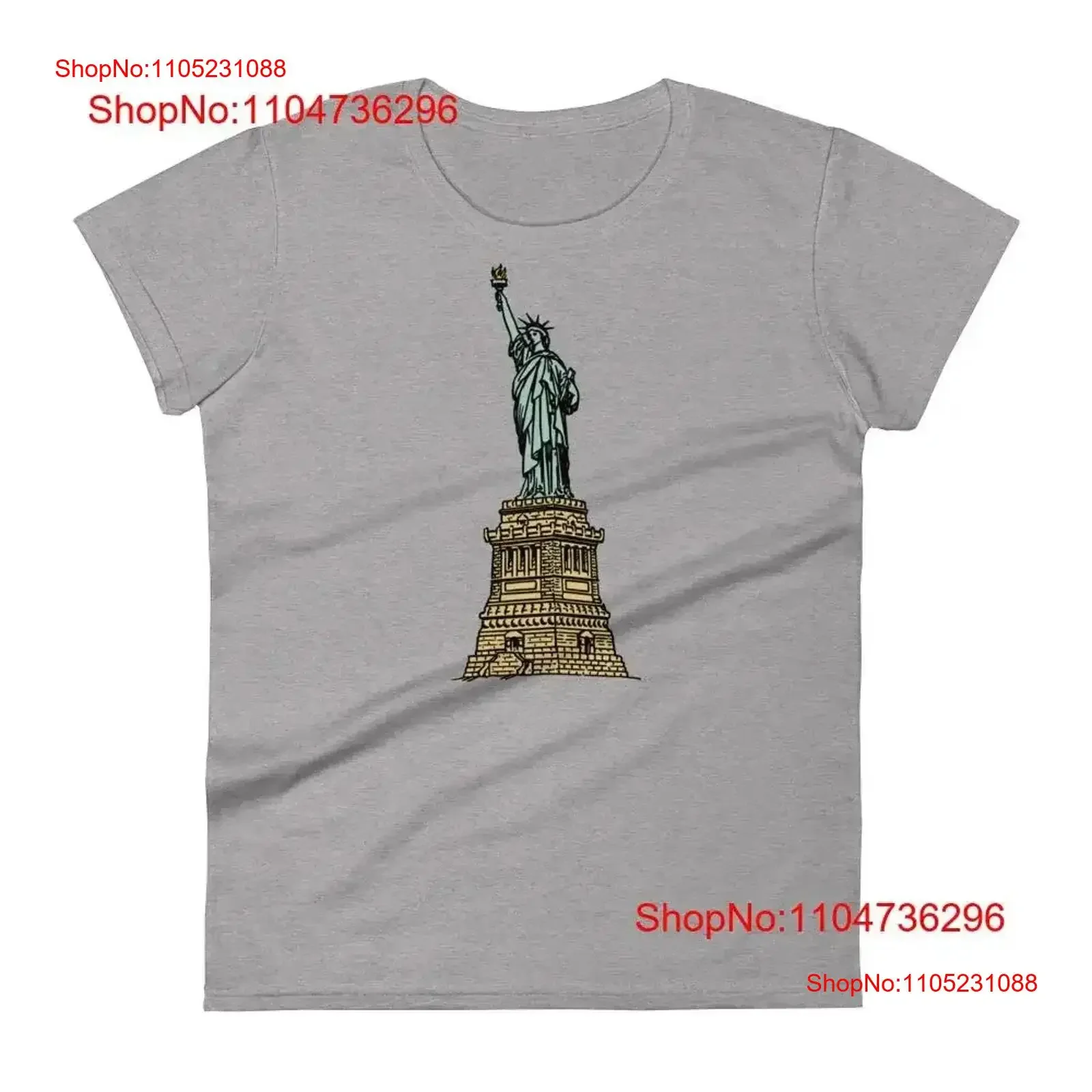

Statue of Liberty USA Patriotic New York Women's short sleeve T Shirt vintage Washed Slightly designer clothes homme Stylish