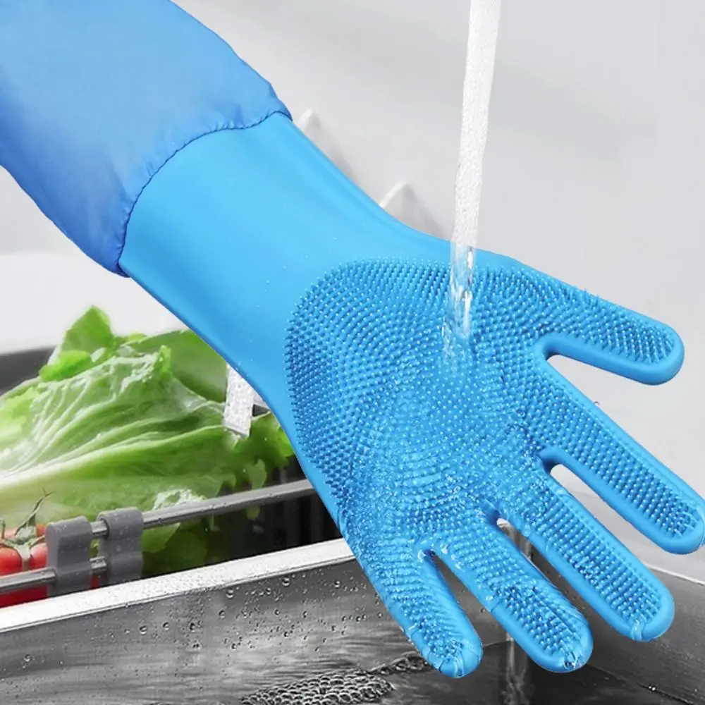 1 زوج سيليكون الحيوانات الأليفة الاستحمام قفاز تمديد الأكمام فرك تصميم الحيوانات الأليفة الاستمالة تنظيف قفاز مقاوم للماء لينة قفاز تنظيف الحيوانات الأليفة #4