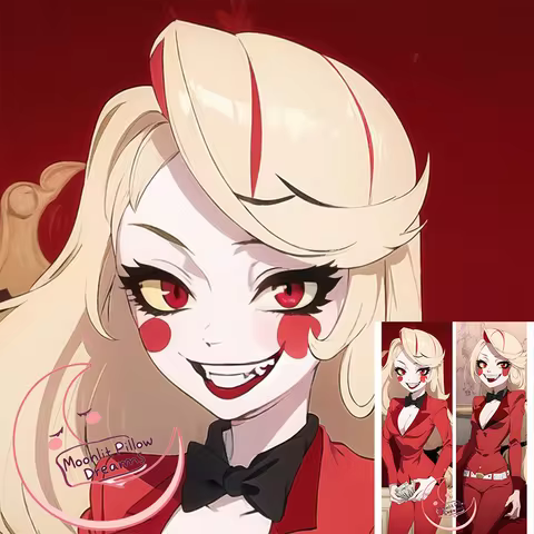 Furry R18+ Dakimakura demon charlie morningstar (hazbin hotel) Anime Pillow 2WT 40X120cm 50x150cm - Double Sided Body Pillow