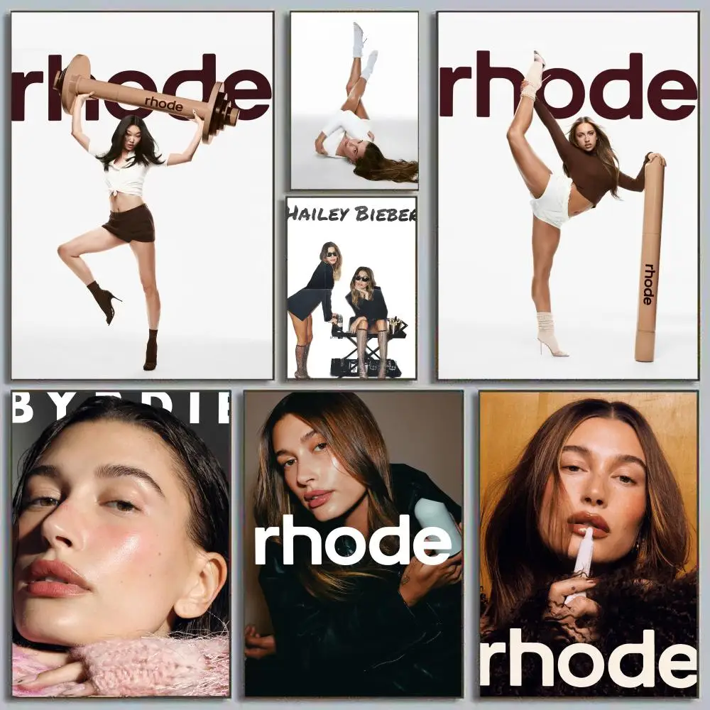 Famous H-Hailey Rhode Bieber Poster Minimalist Art Print Waterproof Poster for Home Office Bedroom Decor Aesthetic Gift