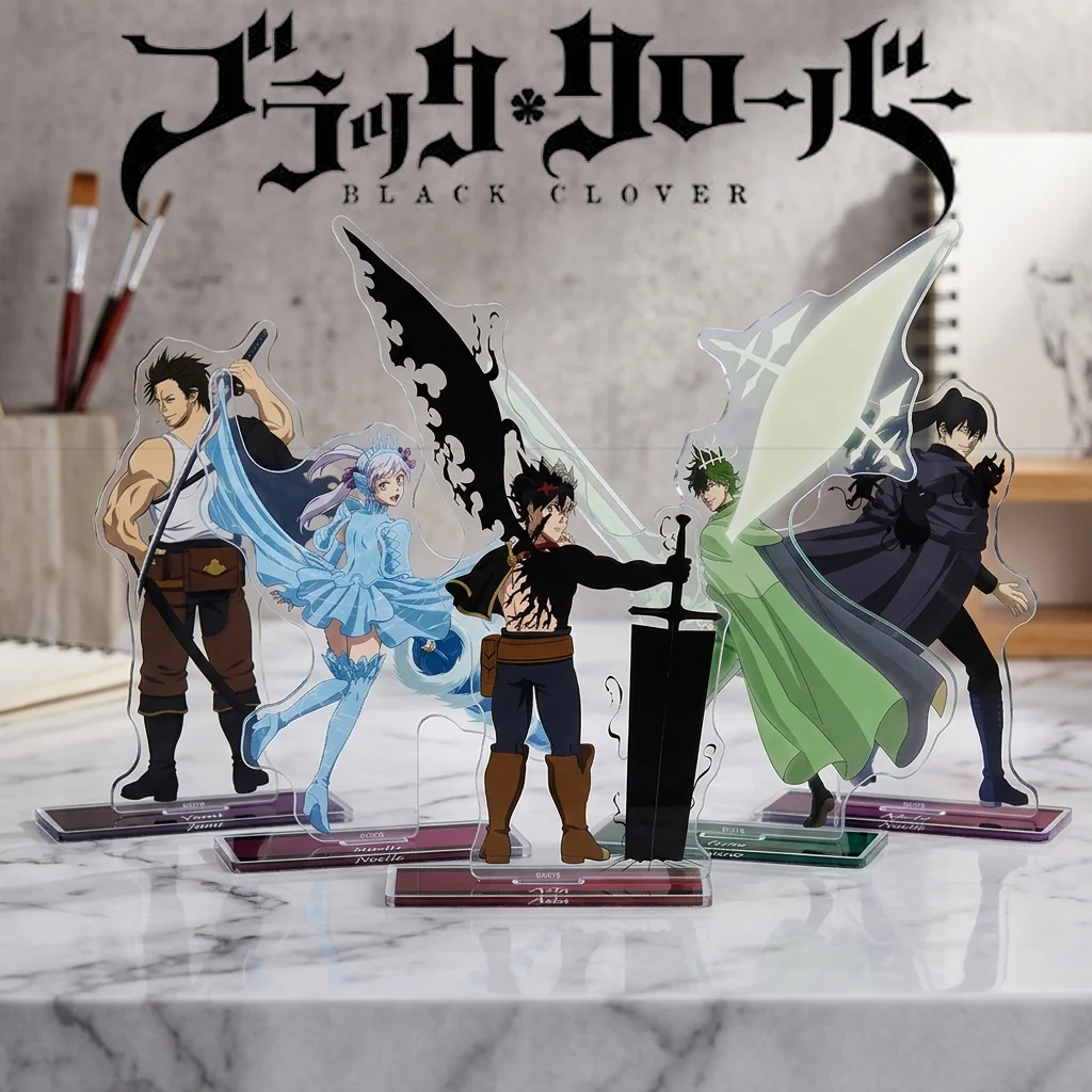 New Anime Black Clover Asta Yuno Battle Form Acrylic Stand Keychain Figure Model Plate Desk Decoration Gift for Fans