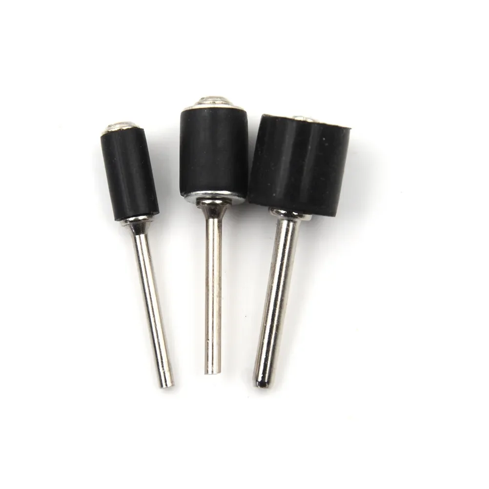 6PCS Rubber Mandrel 1/8 1/4 inch Grinder Drum Sanding Sandpaper Circle Kit Polishing Nails For Dremel Rubber Drum Mandrel