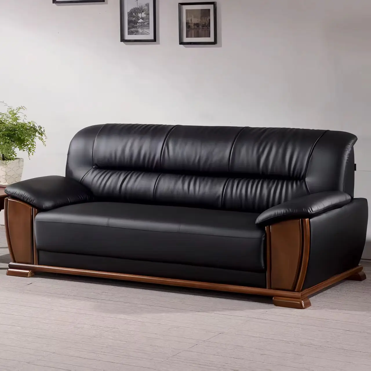 Modern Simple Office Sofa Set With Coffee Table Business Reception Three People Negotiation Waiting Or Relaxation