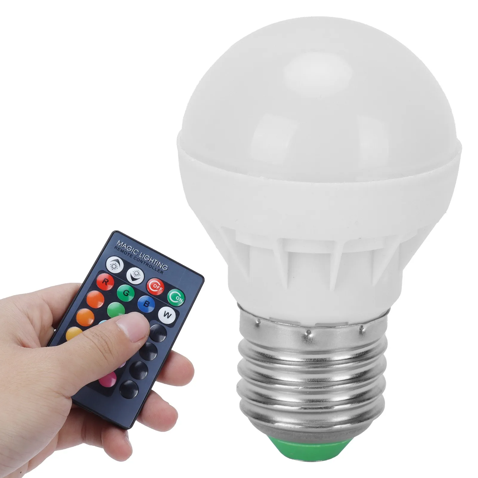RGB+W Light Bulb 3W E27 Remote Control Color Changing Lamp Home Decoration 85-265V