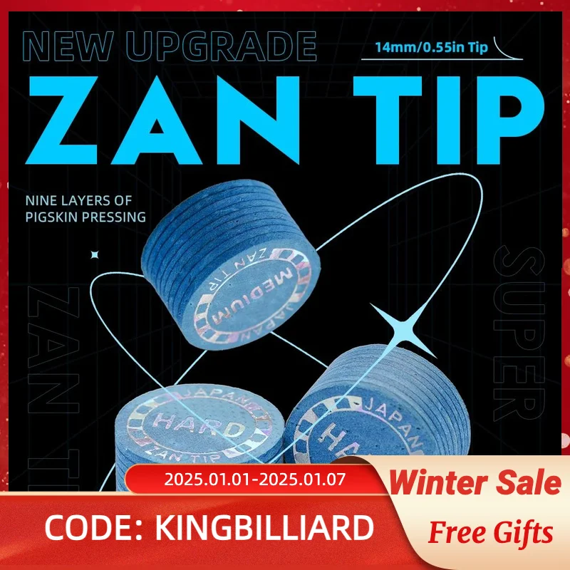 Zan Tip Premium 14mm Pool Cue Tips Super Zan Tip Standard Professional Billiard Cue & Pool Cue Stick Tips Billiard Accessories