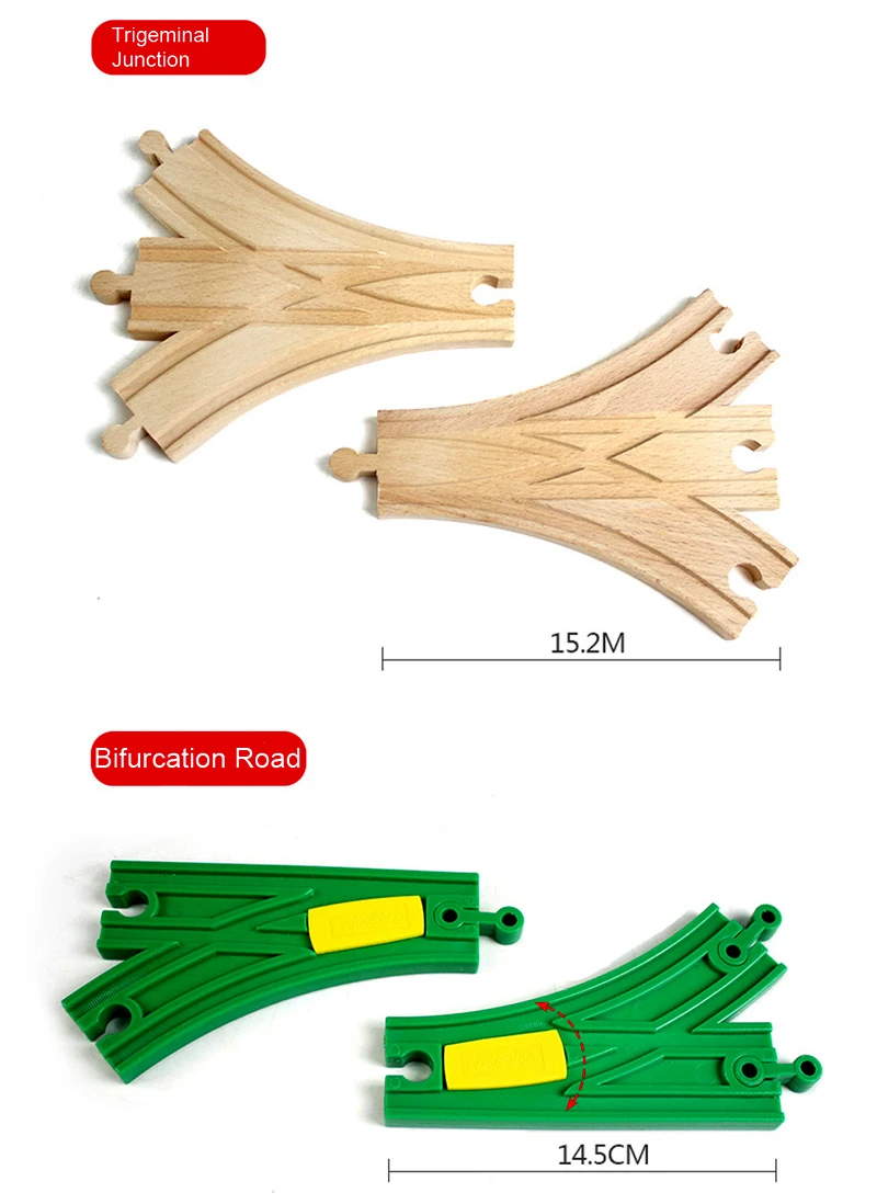 Neue Holzschiene Zubehör Buchenholz Zugschiene Eisenbahnspielzeug Passend für Biro Alle Markenschienen Lernspielzeug für Kinder – Detail 11