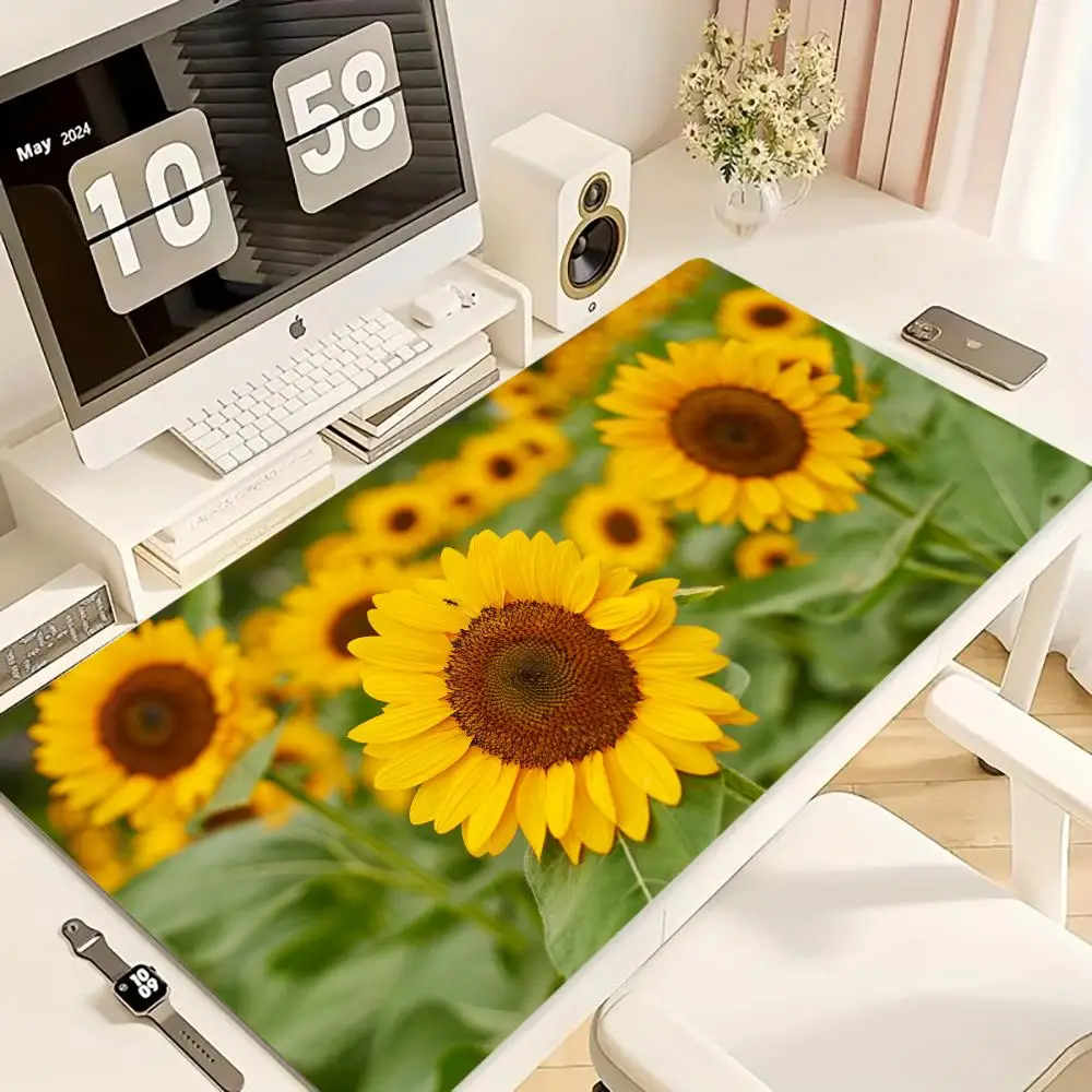 

Sunflower flowers Mouse Pad Gaming Non-slip MousePad XXL Large Rubber Carpet Gamepad Office Table Mats HD Keyboard Long Desk Mat