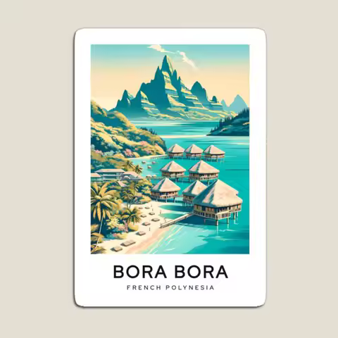 Bora Bora French Polynesia Magnet Kids Refrigerator Baby Funny Colorful Cute for Fridge Organizer Decor Magnetic Holder