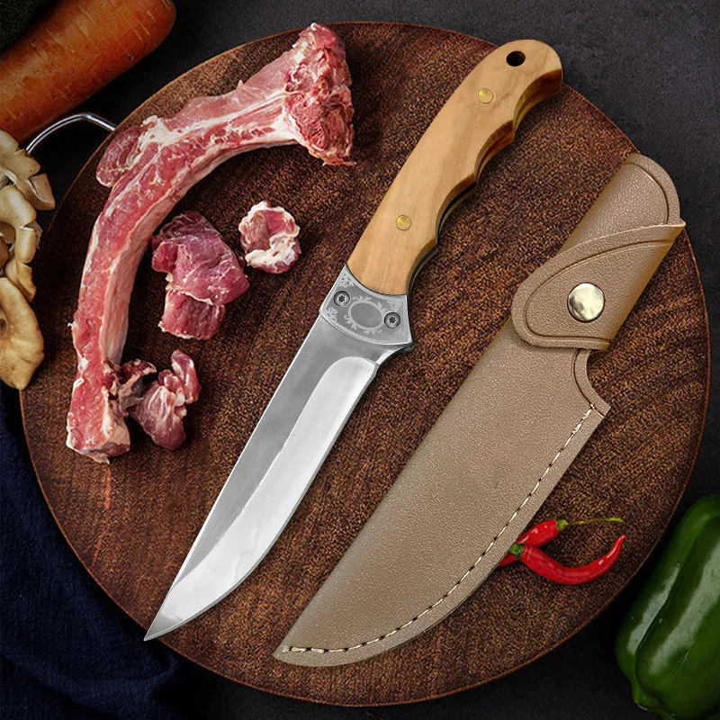 Utility Messer Schneiden Fisch Obst Knochen messer geschmiedete Klinge Metzger Messer Holzgriff Küchenmesser Koch Hackmesser Fleisch Gemüse