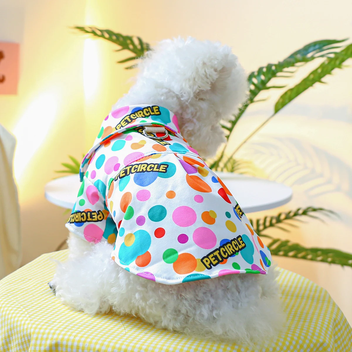 1PC Pet Clothing Dog Spring/Summer/Autumn Thin Color Bubble Coat Shirt Homewear With Drawstring Buckle For Small Medium Dogs