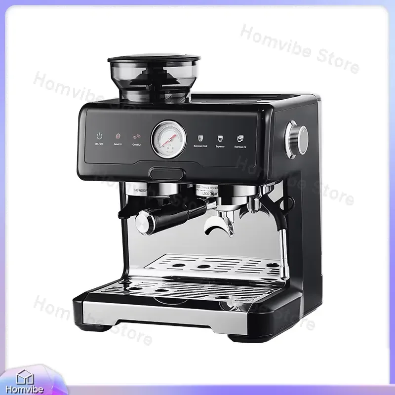 Semi-Automatic Espresso with Dual Boiler PID Temperature Control 2200W Manual Lever Operation Built-in Grinder Cold