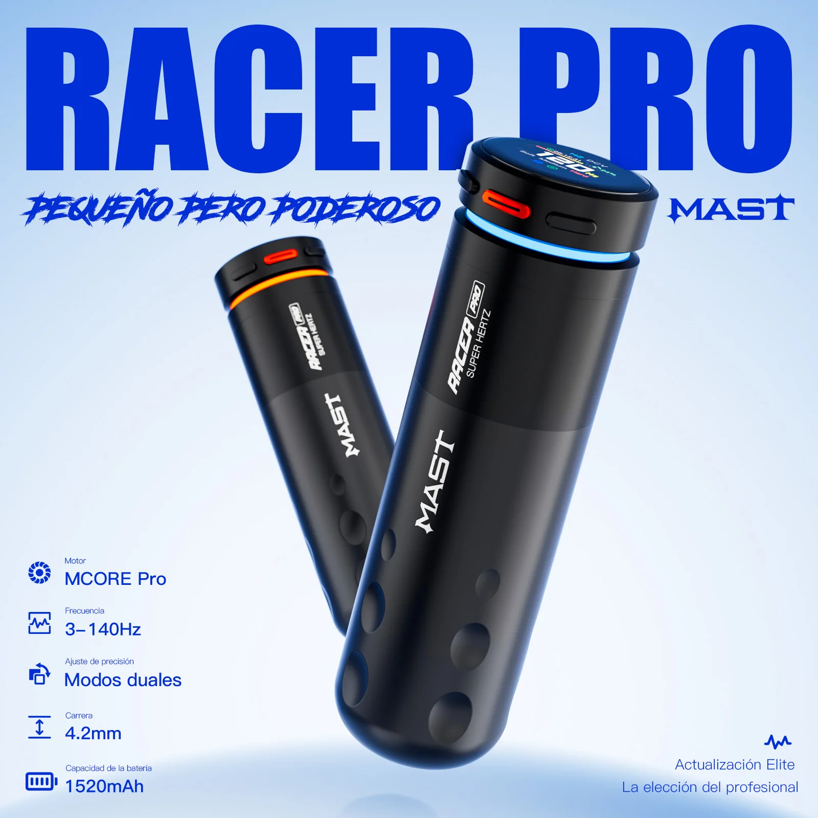 Mast Racer Pro Máquina de Tatuar Inalámbrica Pen Rotativa Motor Sin Escobillas Carrera de 4.2mm 1520mAh Carga Ultra-rápida para Línea y Sombra