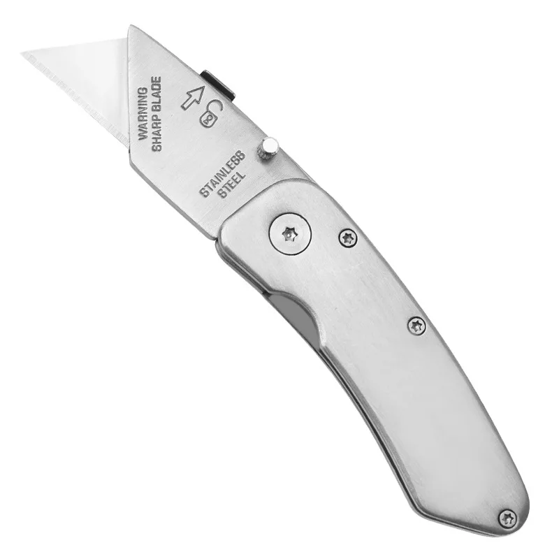 Outdoor folding trapezoidal knife stainless steel art blade