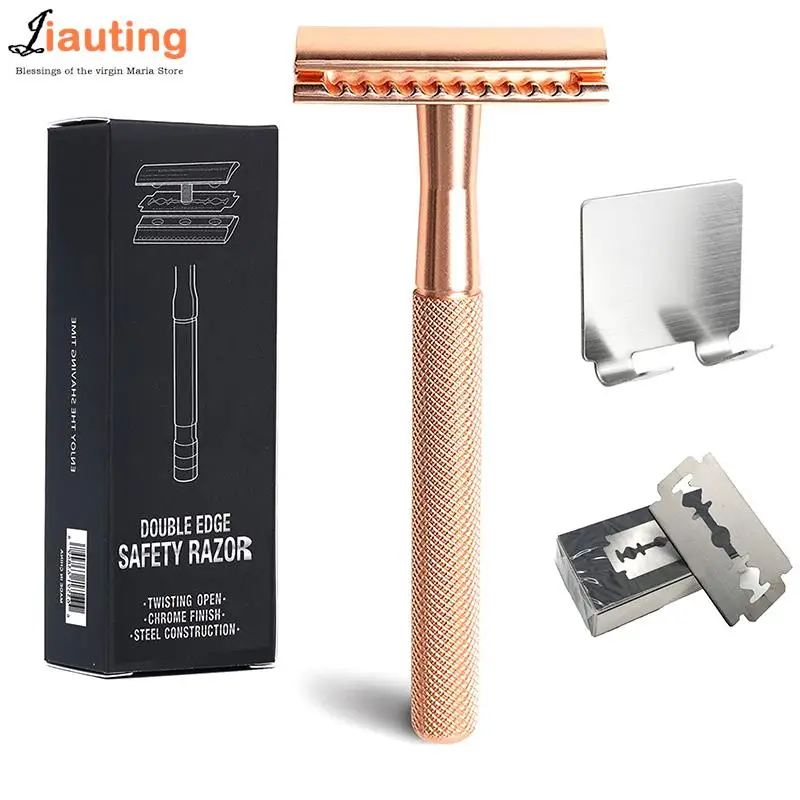 Women Manual Shaver Hair Removal With Replacing Blades Holders Stainless Steel Classic Safety Razor Double Edge For Men Shaving