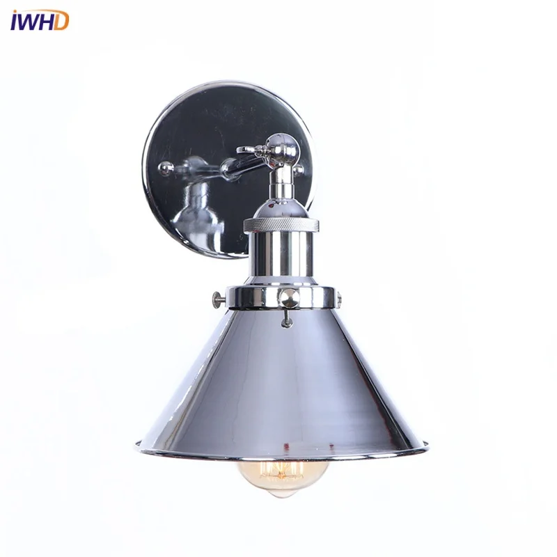 

IWHD Industrial Indoor LED Wall Lamps Bathroom Mirror Stair Light Dinning Room Study Bar Home Decor Loft Silver Ambient Lights