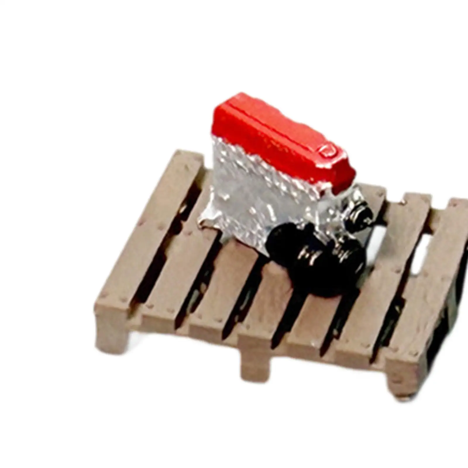 Modelo de motor de placa de madeira falsa para garagem, escala 1/64, decoração de loja mecânica clássica