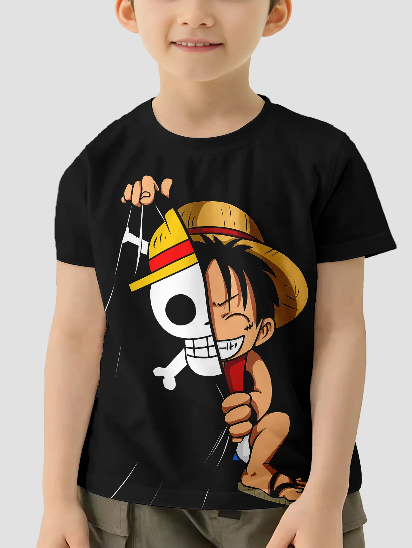 3D2Y - One Piece Luffy Children's Clothing Boys T Shirts T-shirt for a Boy Child Tee Shirt Short Sleeve 2024 Kids Clothes Tops