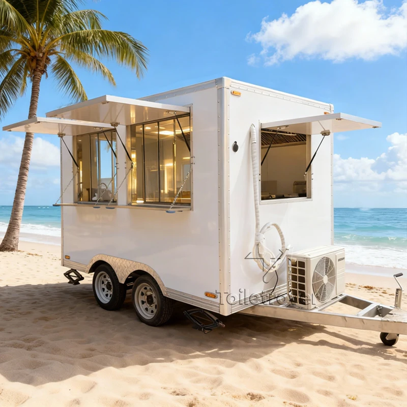 

High Quality Commercial Food Trailer Fully Loaded Food Truck Trailer Outdoor Street Mobile Food Truck with Led Lights Screens