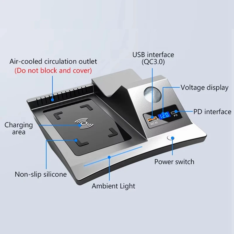 Car Phone Wireless Charger For Chevrolet Blazer 2020-2023 Accessories ,15W Fast Charging Panel Adapter