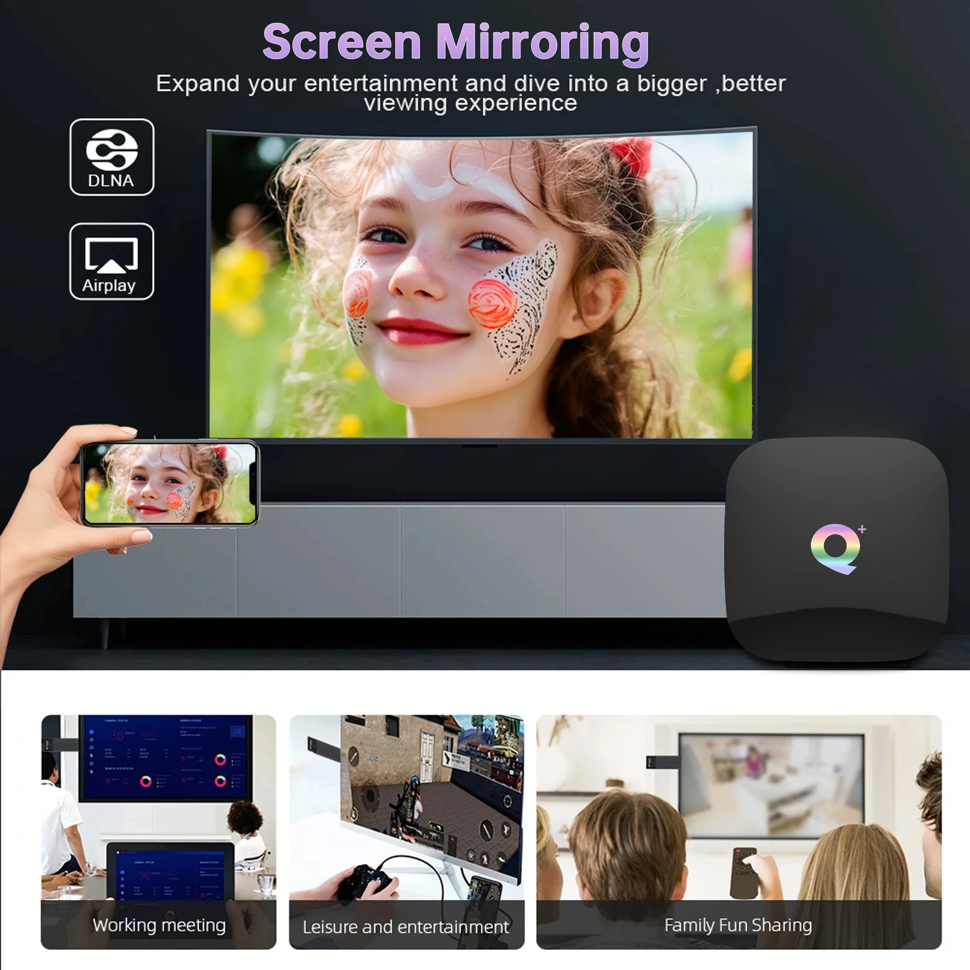 TV Box Global Version Q+ Allwinner H616 Ultra HD 6K USB3.0 HDR10+ With Ambient Lighting Set Top Box Streaming Media