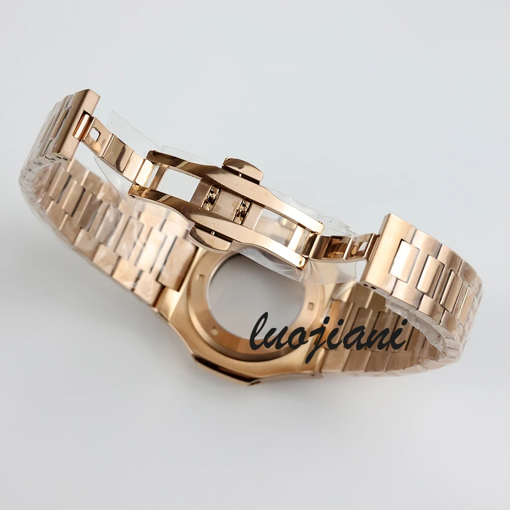 40mm PVD black/rose gold/silver watch case square and strap 316L steel sapphire for nautilus nh35 nh36 nh36 movement 29.8mm dial
