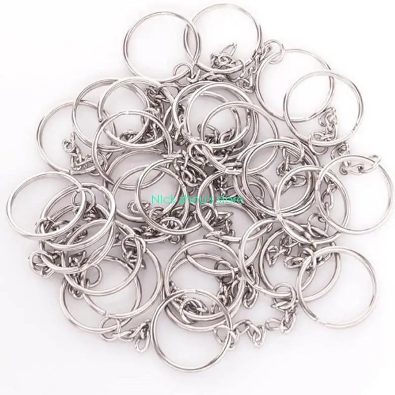 E15E 300Pcs Metal for Key Chain DIY Making Rings with Flat for Key Rings Open Jum