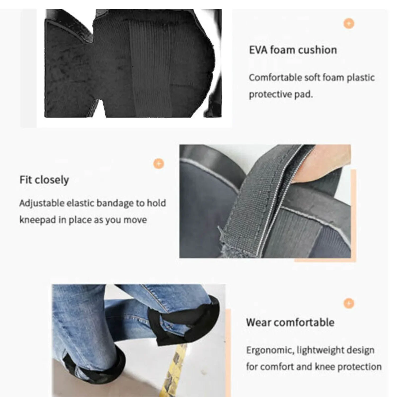 1 ペア黒プロフェッショナル膝パッド建設快適脚プロテクター作業安全膝パッド完璧なガーデニング膝パッド私にとって