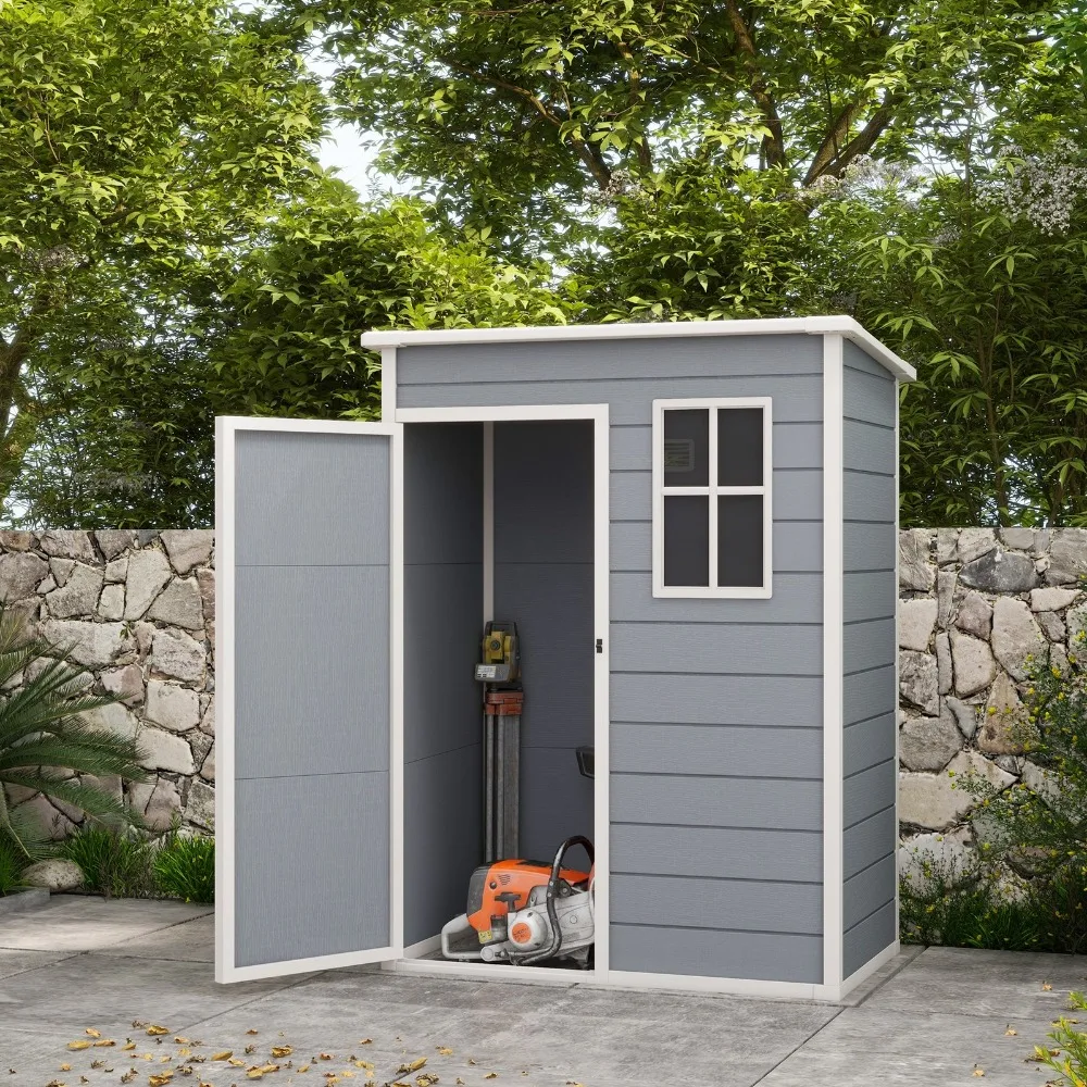 

Outdoor Storage Shed 5'x3'Garden Shed with Lockable Doors Vent