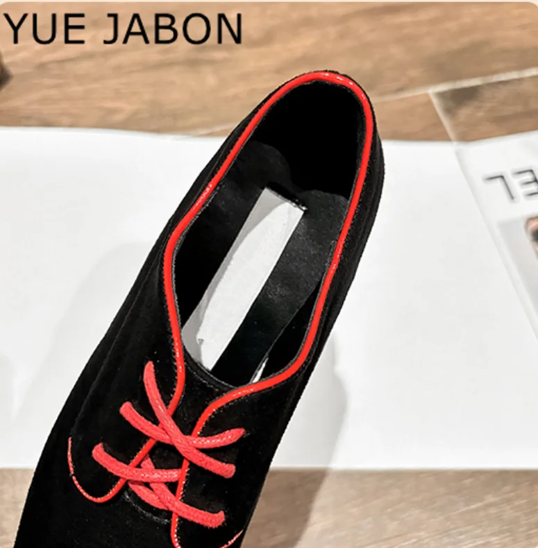 Black Red Suede Cow Leather Vulcanize Women Casual Platform Wedge Chunky Sneakers Spring Autumn Height Increasing Grey Shoes