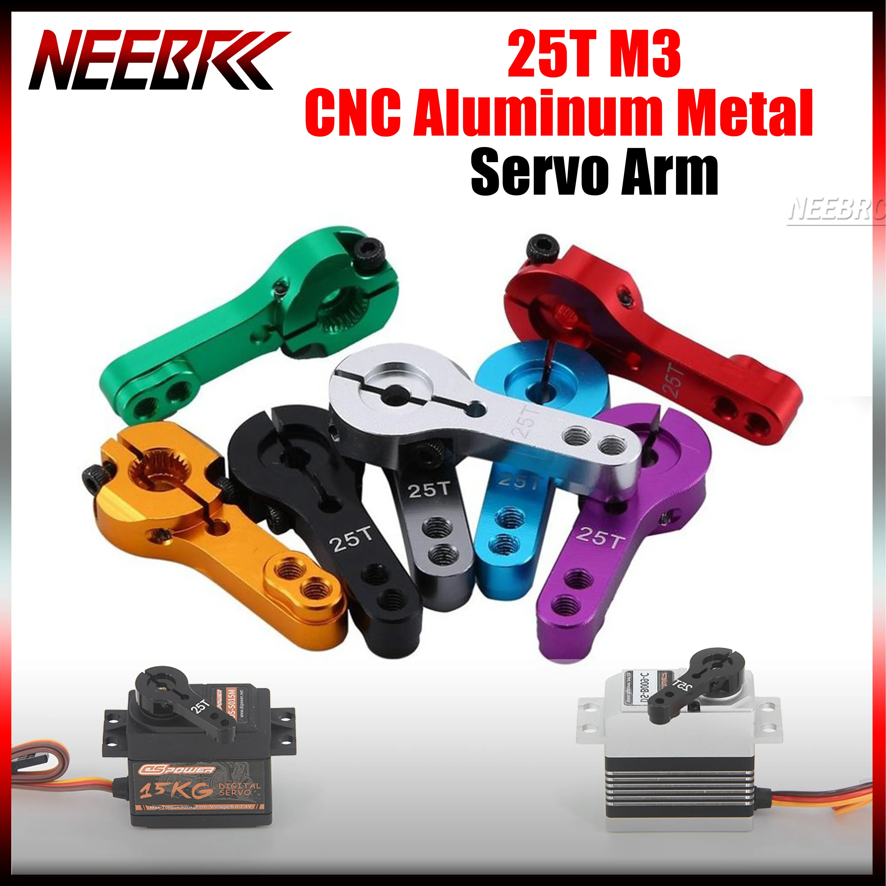 25T M3 CNC Aluminum Metal RC Servo Arm Model Set for Futaba Savox Xcore HL PowerHD JX SPT Dspower DIY Upgraded Servo Accessories